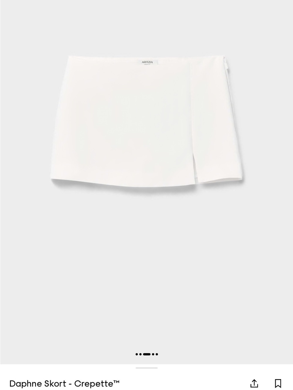 Aritzia Daphne Crepette Mini Skort in White
